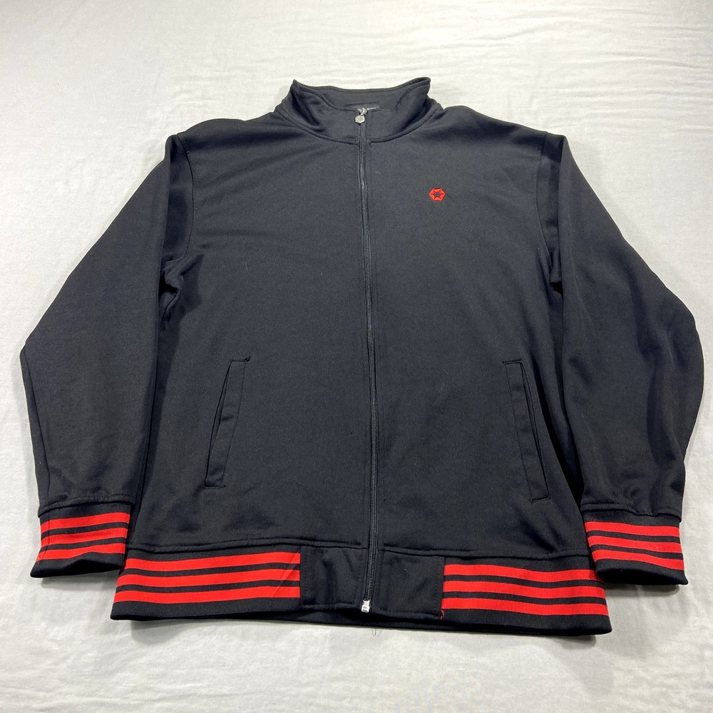 Southpole Track Jacket Mens Large Black Red Full Zip Athletic Hip Hop City Adult